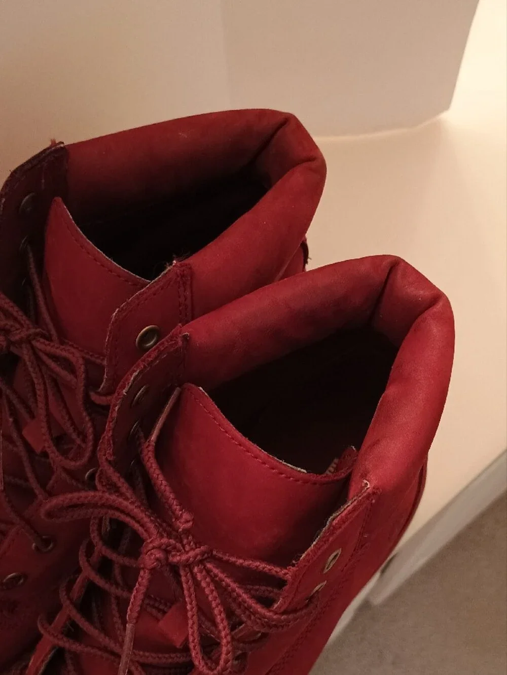 Timberland Kenniston Red Maroon Moto Lace Up Genuine Nubuck Leather Boots